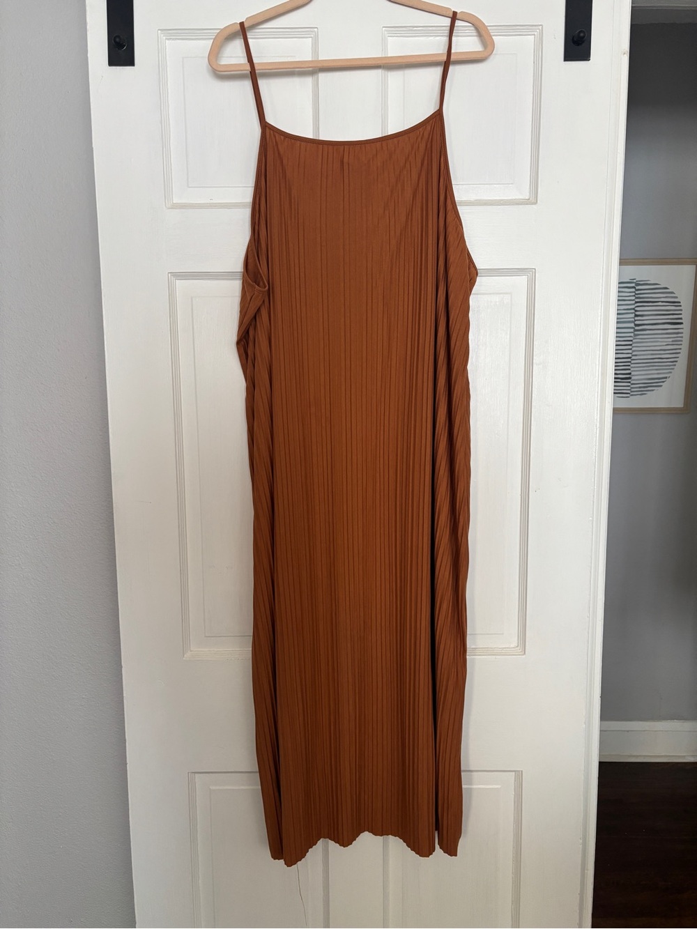 a new day Rust Brown Pleated Midi Slip Dress